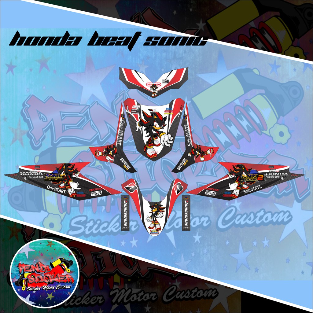 DECAL STICKER HONDA BEAT KARBU SONIC HITAM