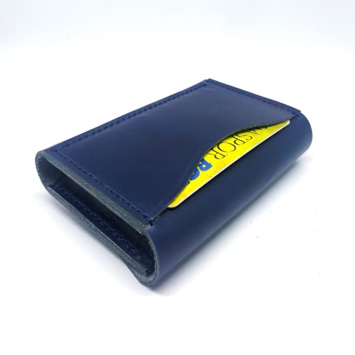 dompet kartu muat banyak model kancing 2 warna biru - PHWL318