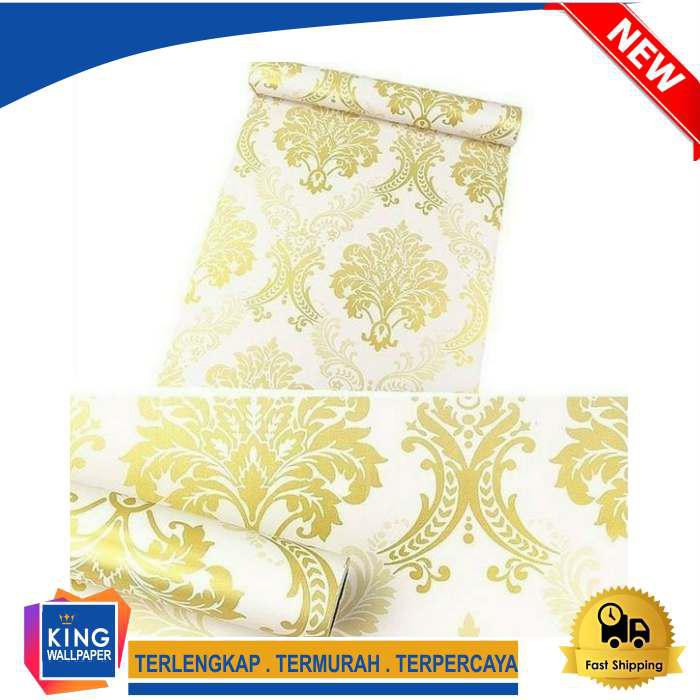Wallpaperdinding Stiker  Tembok  Dekorasi Dinding Batik Gold 