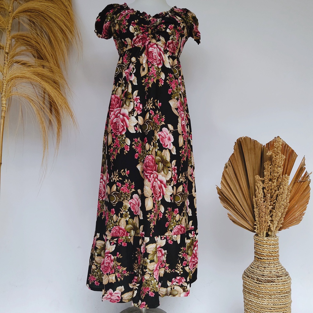DASTER/DRES CASANDRA POLOS BALI-BOHEMIAN HITAM