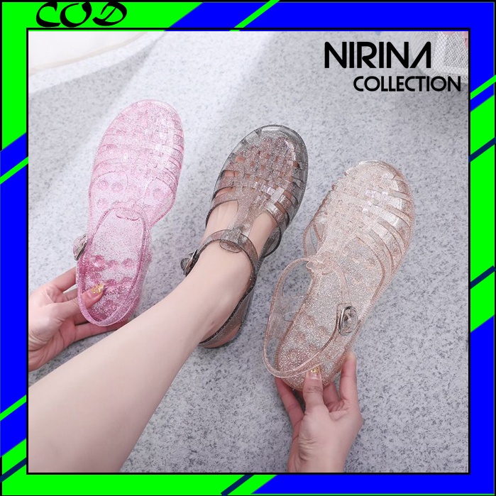 Meisha Jelly tranparant blink/ meisha jelly shoes dewasa/ sandal jelly wanita / Sandal Karet wanita / Sendal Anti Slip /sandal kekinian korea jelly shoes import / Sepatu sandal slippers