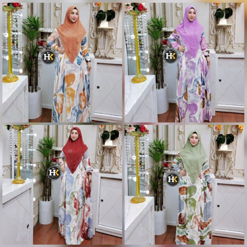(x8) HK HOME DRESS Baju Gamis Syari Wanita Muslimah Home Dress By HK. Nazra Sha