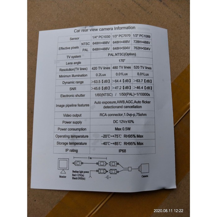 Kamera Mundur Mobil/Kamera Parkir Mobil Kotak 4 LED CCD Kamera Mundur Mobil Petak / Kotak 4 LED CCD