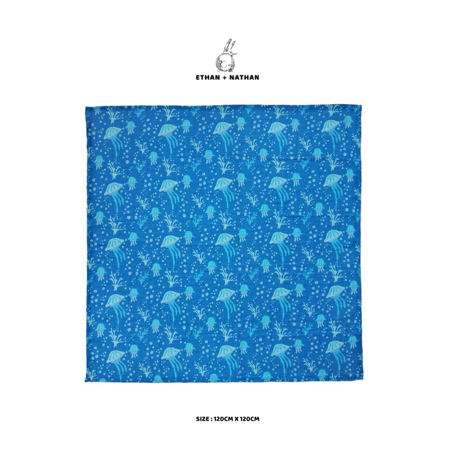 Ethan + Nathan - Baby Swaddle Blanket Pattern Jellyfish