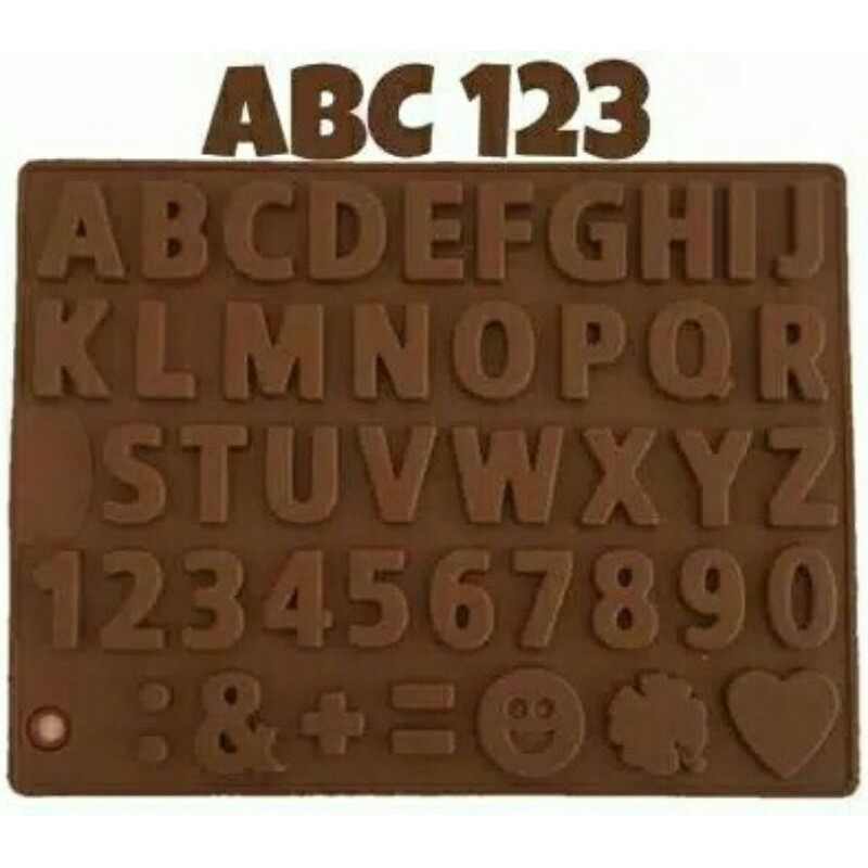 Cetakan Coklat Puding Silikon Huruf Angka Kecil