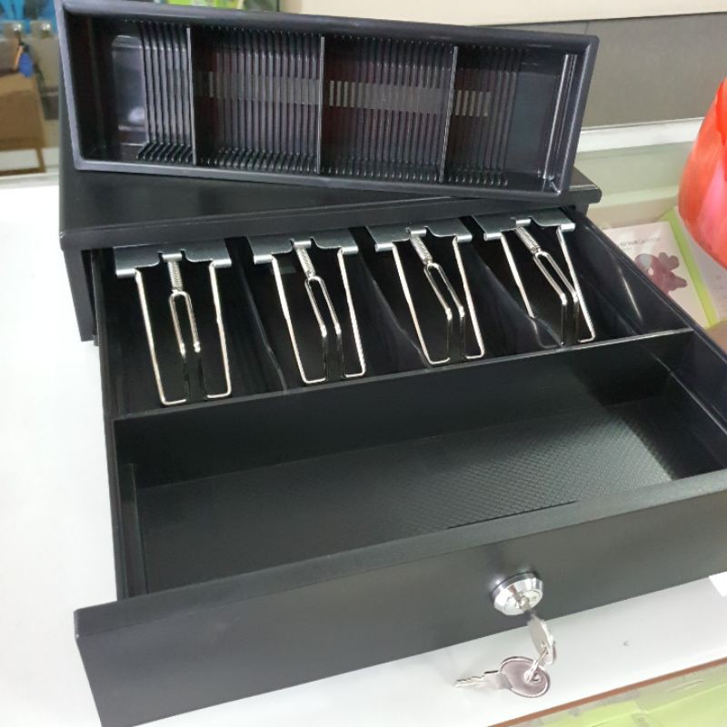 CASH DRAWER LACI UANG LACI KASIR 4 SLOT 36x33CM RJ11 KUNCI