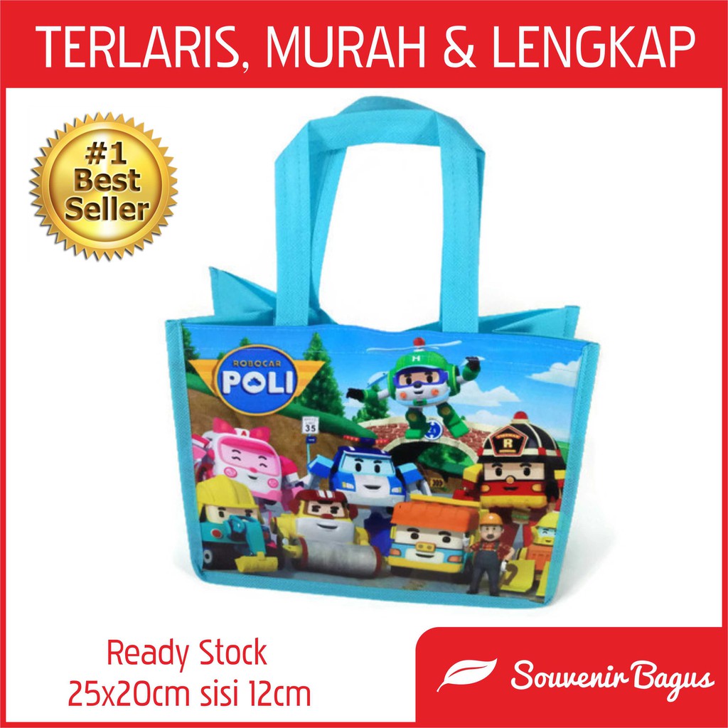 Tas Ultah Robocar Poli / Goodie Bag Ulang Tahun Anak Robocar Poli / Tas Ulang Tahun Robocar Poli