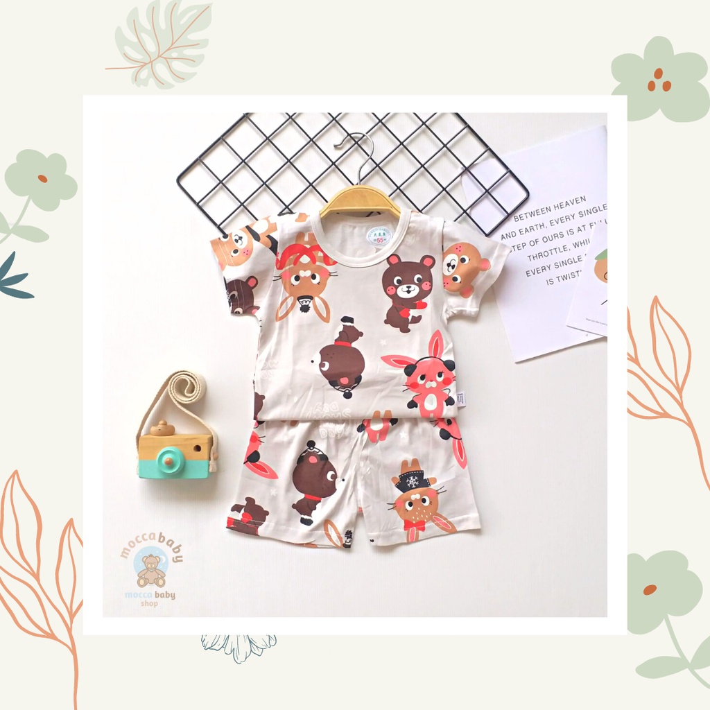 MBSS - Setelan Bayi Pendek FULLPRINT KL / Baju Anak Unisex Setelan Pendek Anak / Baju Bayi Import A120