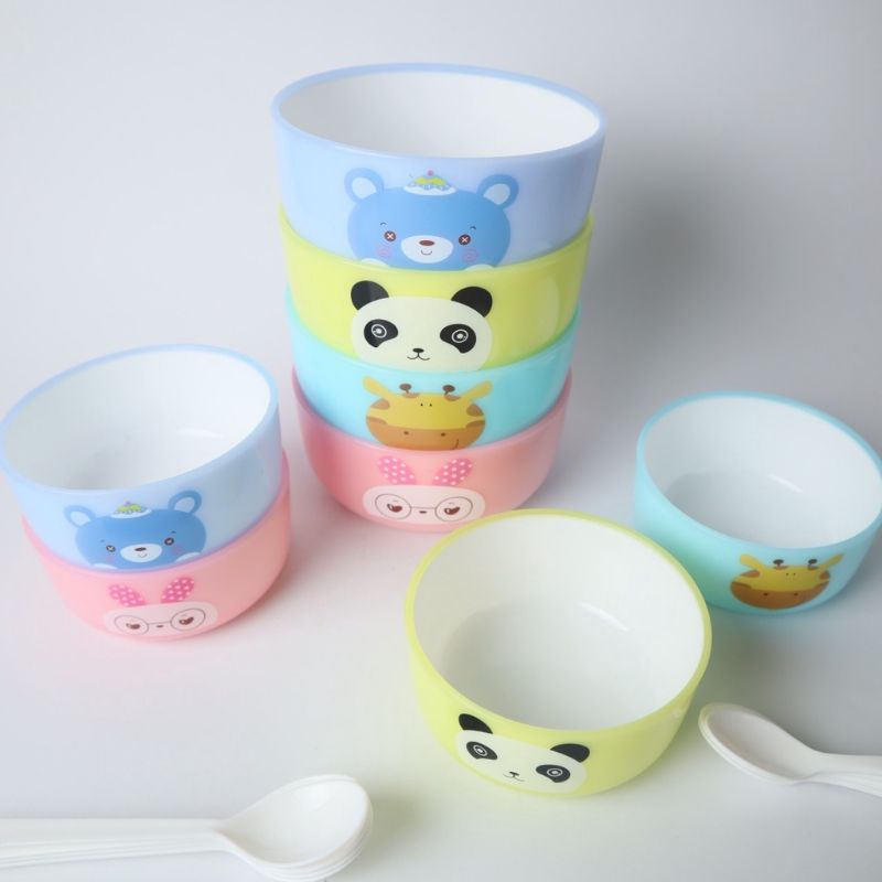 Kandila Baby Bowl Spoon Set - Mangkok Sendok Bayi isi 4 280ml 460ml KDL022-2 KDL022-3 Mangkok MPASI Bayi Wadah Memasak Bahan Makanan