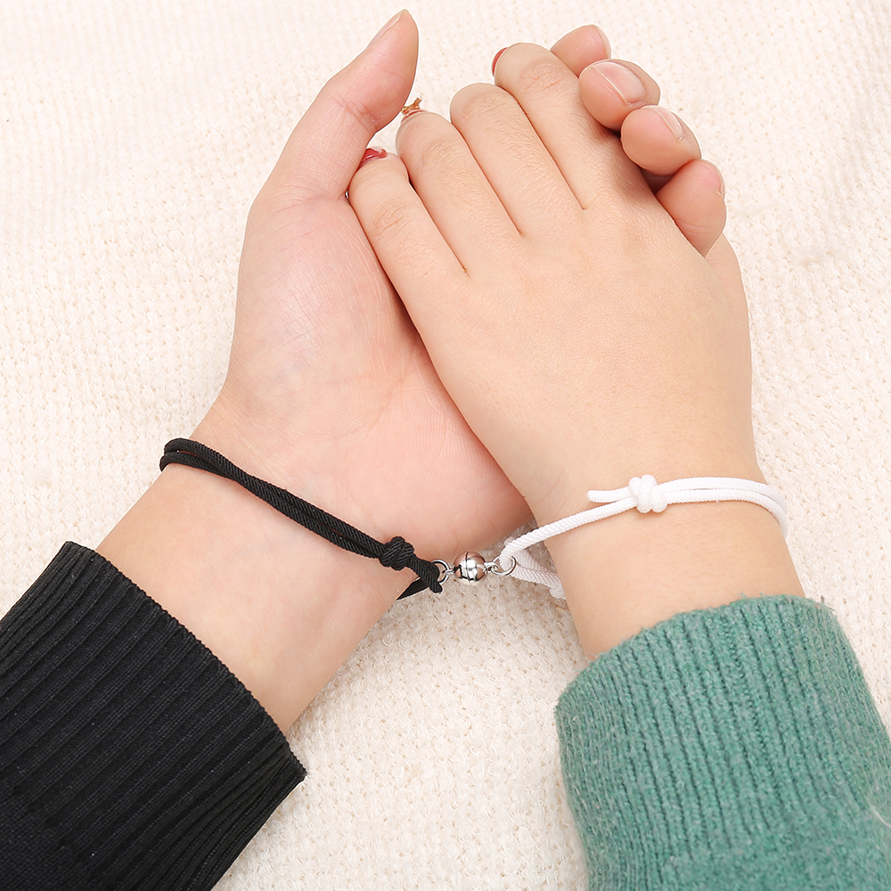 Fashion alloy magnet couple Bracelet nylon rope bracelet versatile accessories