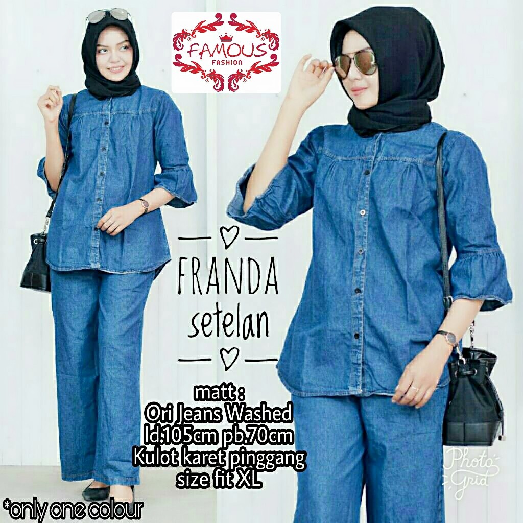 FRANDA FAMOUS | SETELAN JEANS WANITA