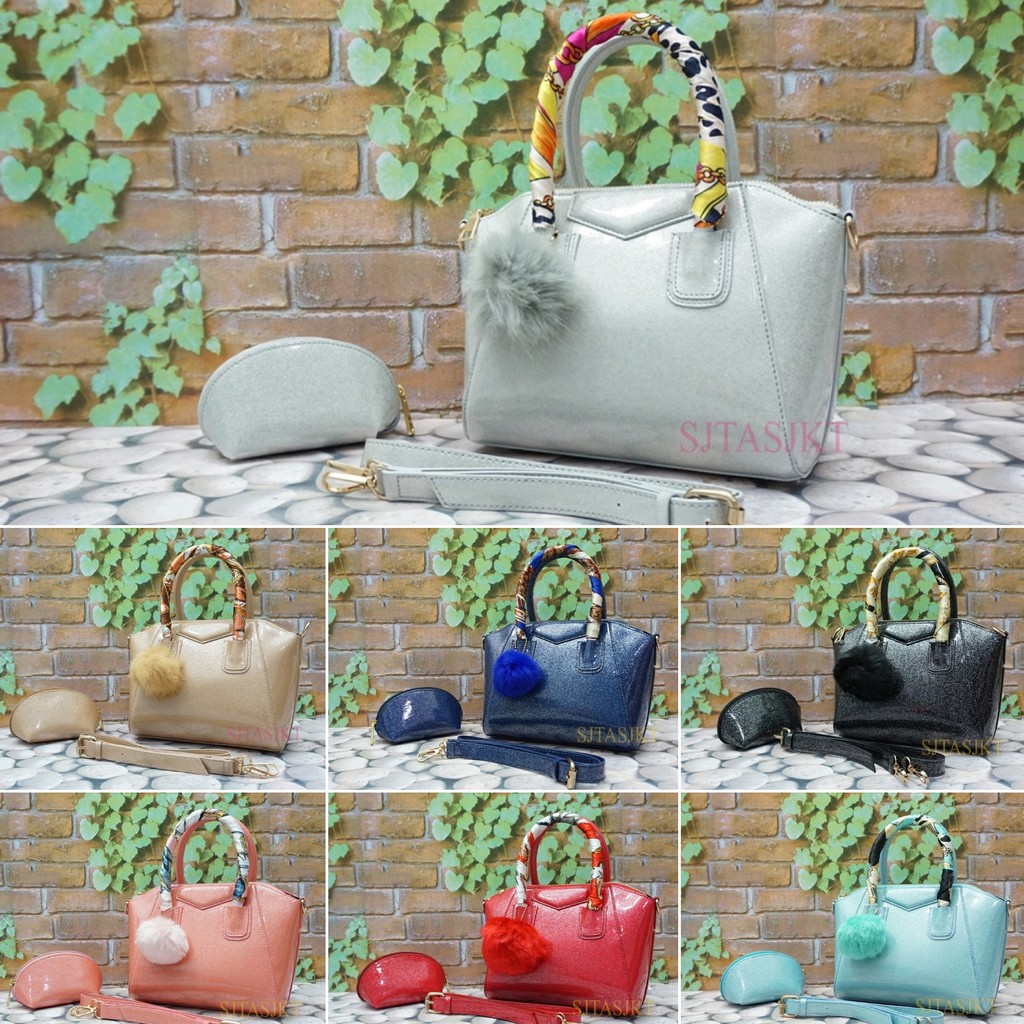 NEW TAS FASHION ANTIGONA MINI GLITTER TAS BATAM