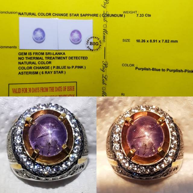 Natural Color Change Star Sapphire Corundum 7.33 cts