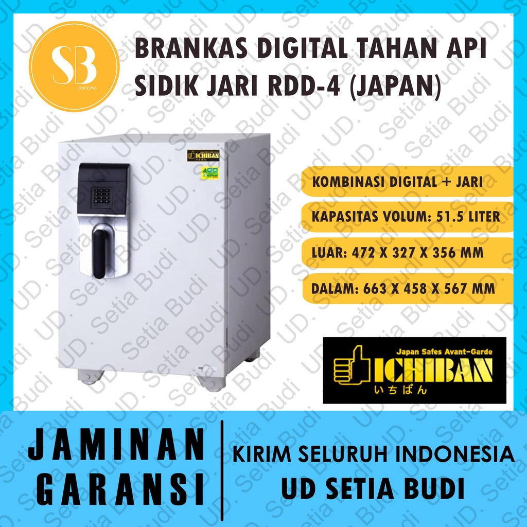 Brankas Ichiban Tahan Api Digital Sidik Jari Non-Alarm RDD-4