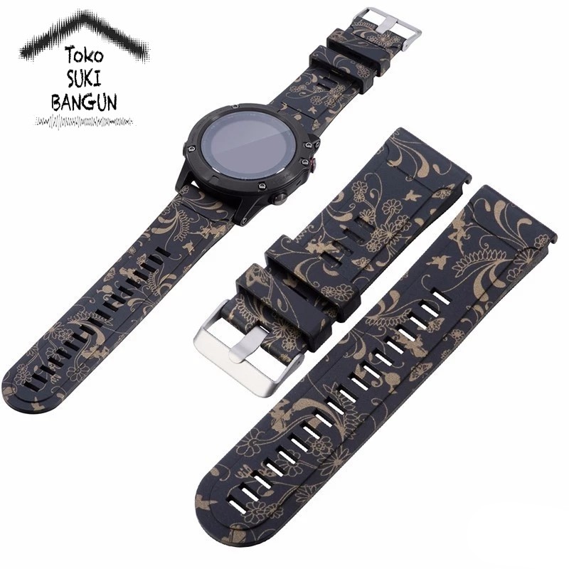TALI JAM Garmin Fenix 5X QUICK FIT PRINTED Silicone Rubber Watch Band Strap