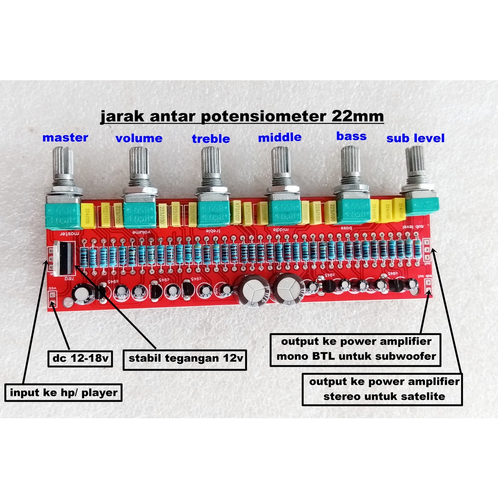 Modul 2.1 Stereo Tone Control Transistor Plus Middle Dan Subwoofer V.2