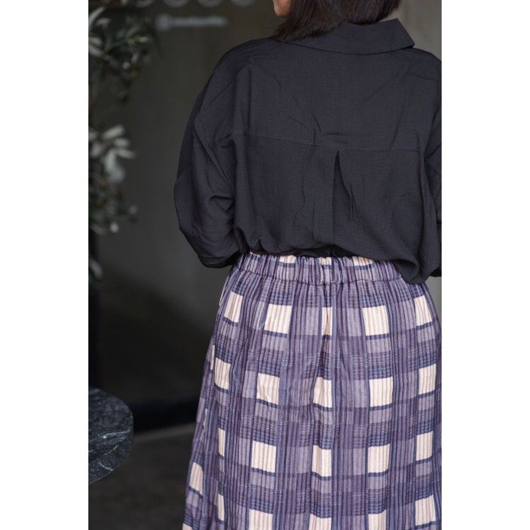 Rok Korea kisi Rok lipit pinggang tinggi rok panjang