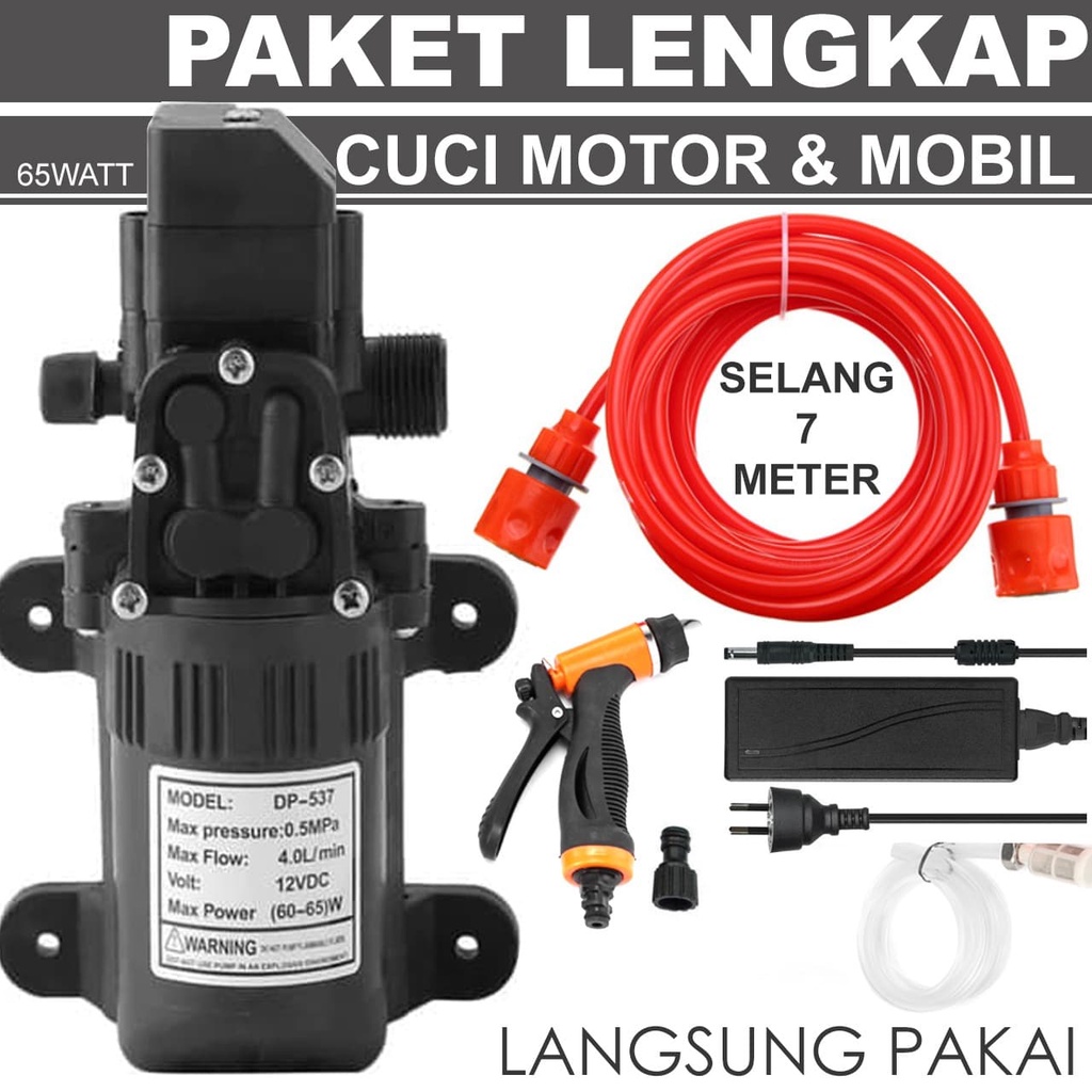 Paket Lengkap Pompa Air High Pressure Cuci AC Cuci steam Motor Mobil