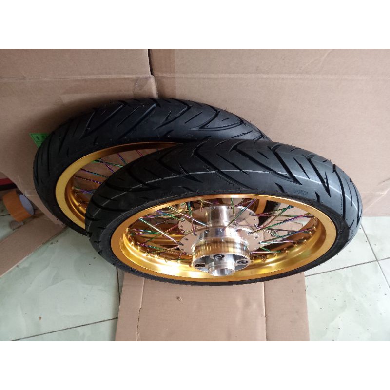 velg Megapro Primus tapak lebar 250/215x17 plus ban siap pasang