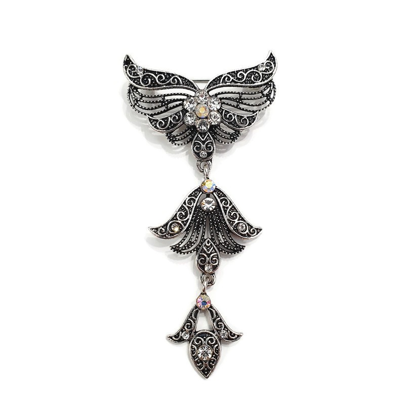 Bros Kebaya 3 Susun Terbaru Ukuran Kecil/Bros Pesta Mini/Bros Kutubaru Etnik/Bros Hijab Juntai-Perak Bakar