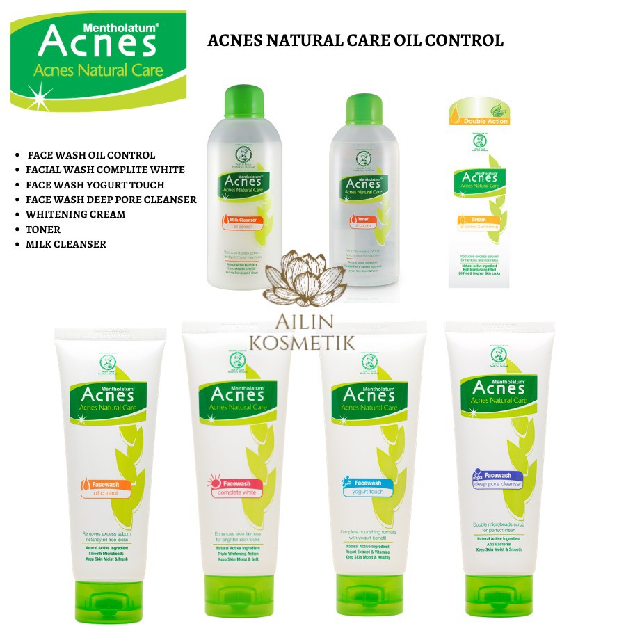 ACNES Natural Care Series Oil Control| Face Wash | Milk Cleanser | Toner | Whitening Cream by AILIN