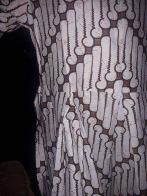 Batik Couple Keluarga Sania Ruffle Ori Ndoro Jowi Dnt Seno Merah Putih