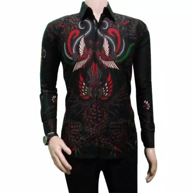 Risna Batik HRB026 kenongo kemeja hem pendek pekalongan  M L XL  MURAH