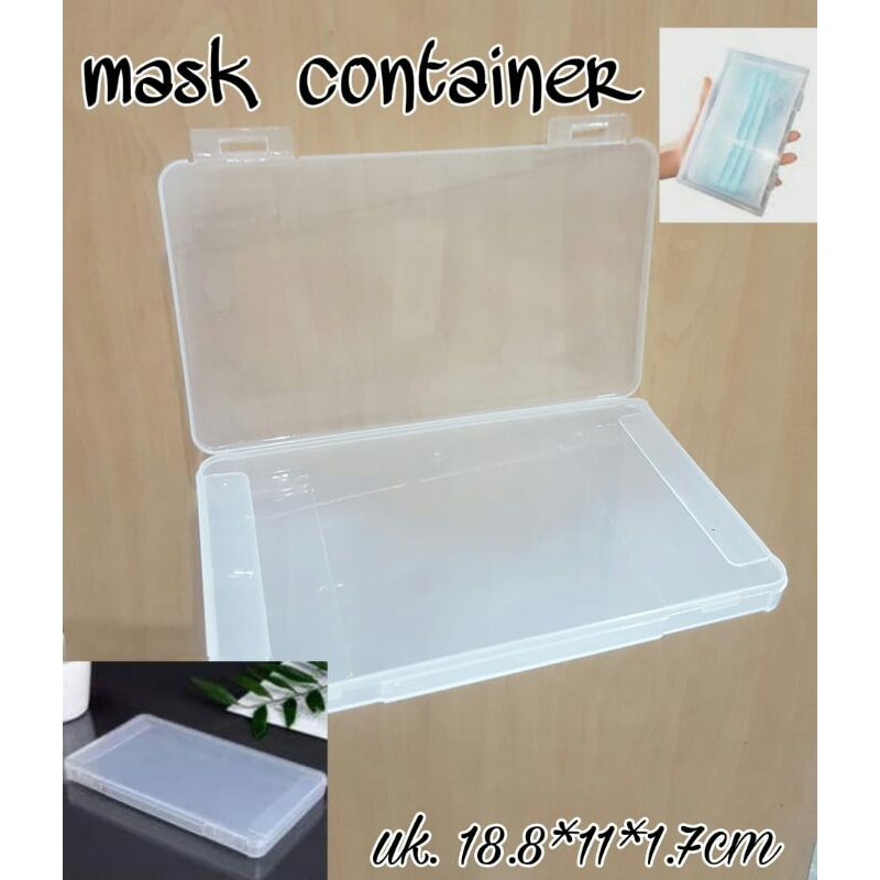 kotak masker transparan anti dusk mask holder storage box