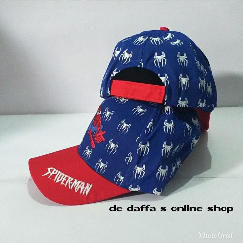 Topi anak baseball karakter spiderman marvel bordir full printing