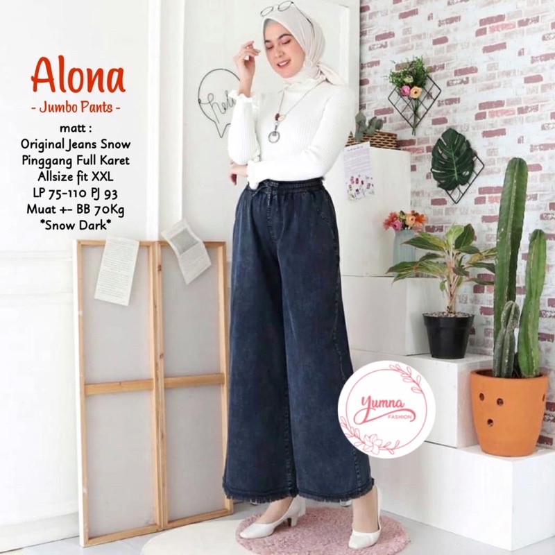 Alona Celana jeans jumbo • Celana jeans wanita jumbo • Jeans wanita jumbo • kulot big size