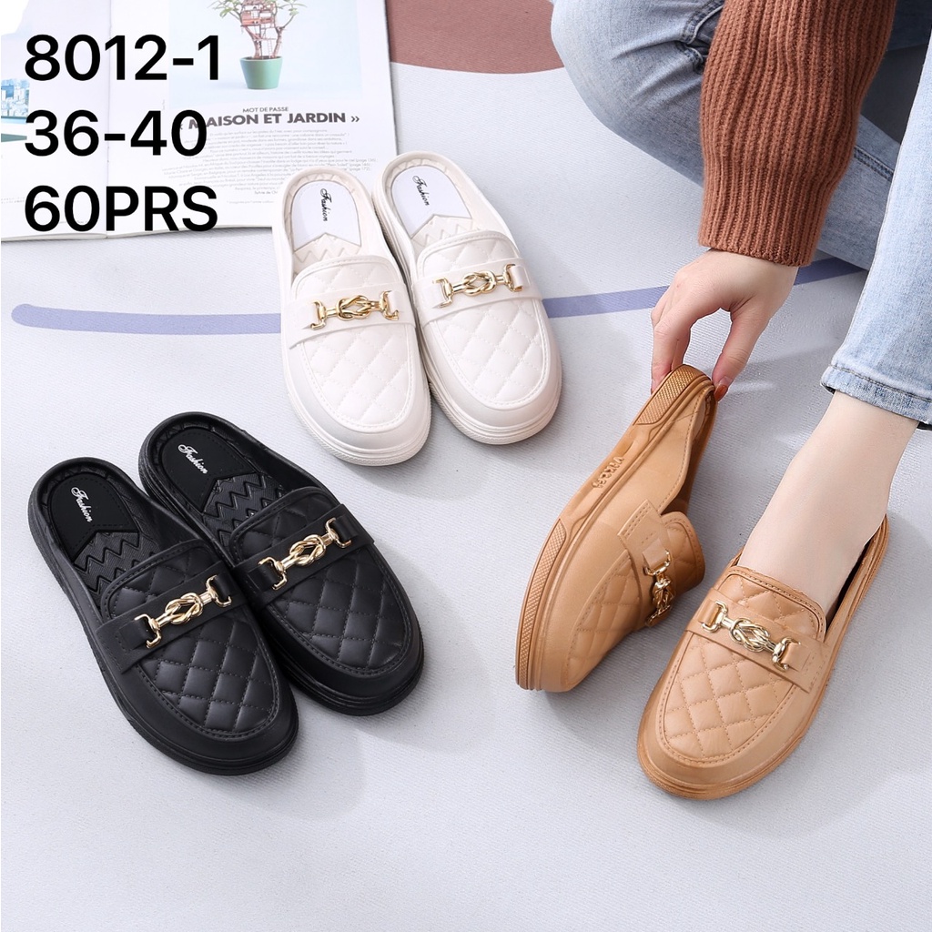 (COD) Sepatu Sandal Jelly Wedges Wanita Motif Kotak Balance 8012-1