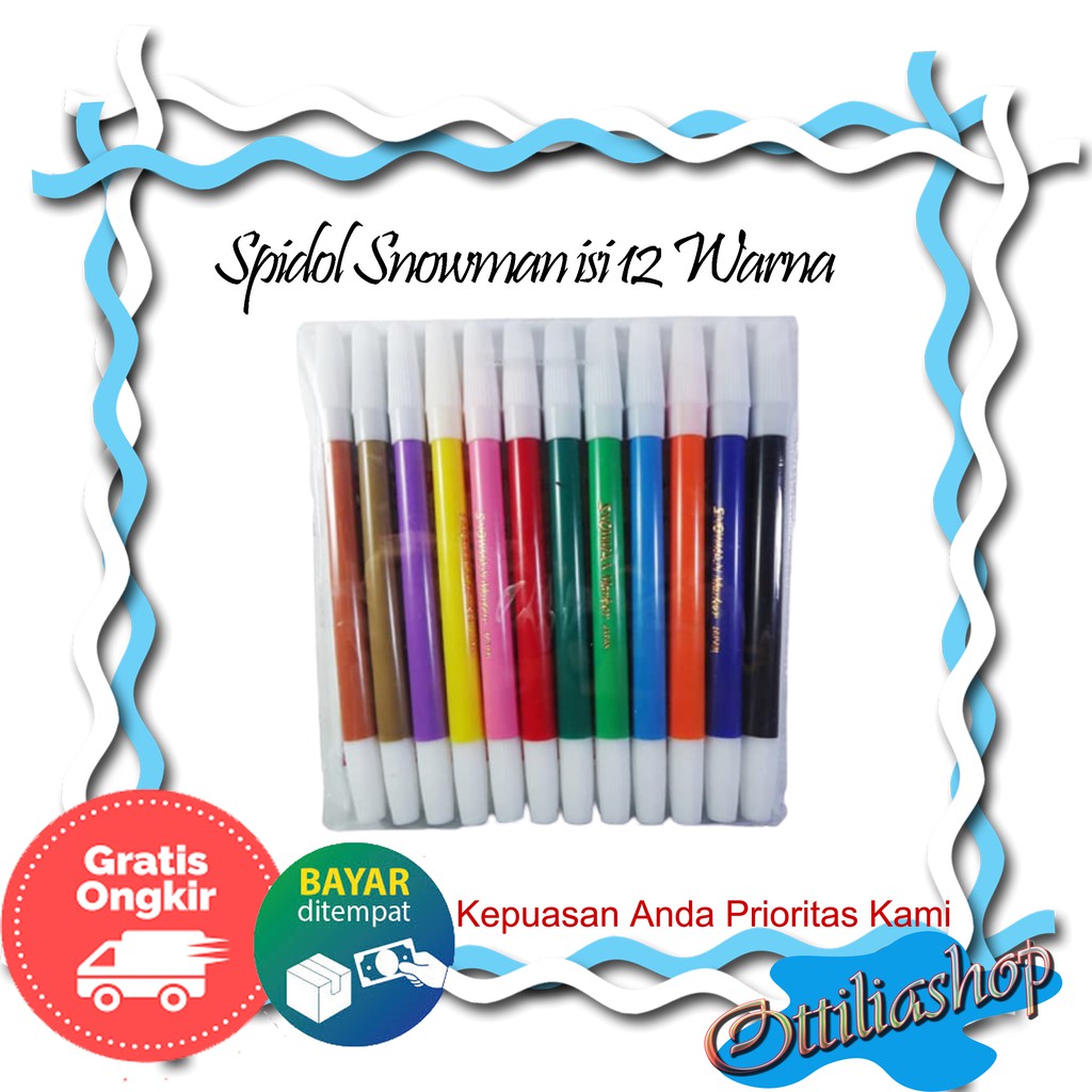 

SPIDOL SET 12 WARNA SNOWMAN SPIDOL KECIL SPIDOL ANAK SEKOLAH ISI 12