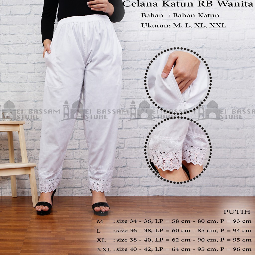 Celana Wanita Katun Tuil Super RB Putih