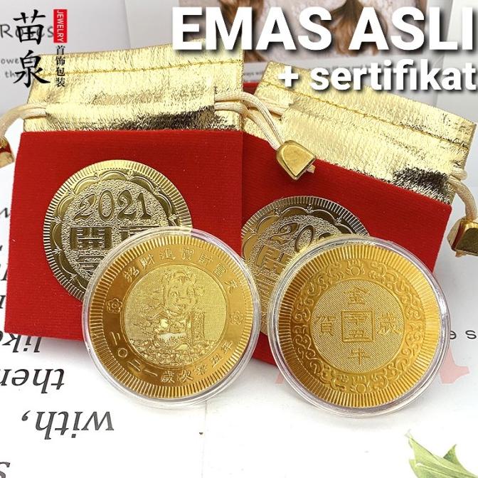 

AKSESORIS PERNIKAHAN KOIN EMAS KERBAU 2021 SOUVENIR KANTONG MERAH BELUDRU ANGPAO IMLEK EMAS PERLENGKAPAN PESTA CRAFT