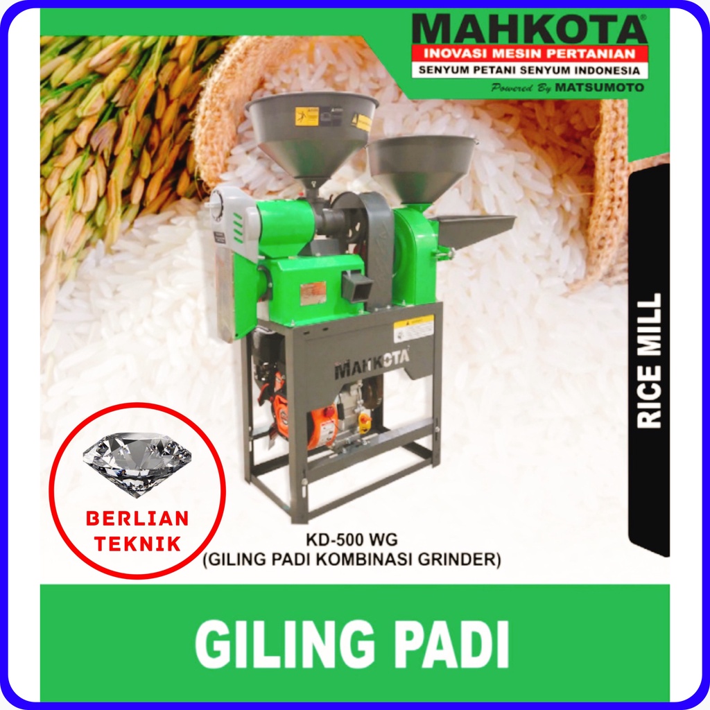 Gilingan Padi Kombinasi Penepung Mahkota KD 500 WG