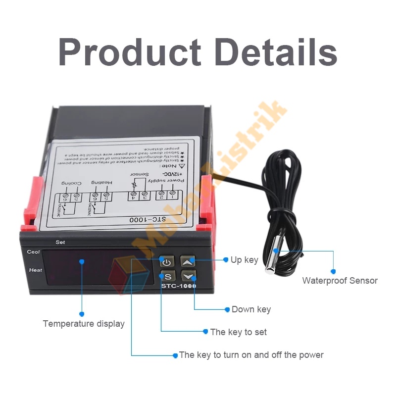 Thermostat Digital Temperature Control AC 220V STC1000 Heating &amp; Cooling Penetas