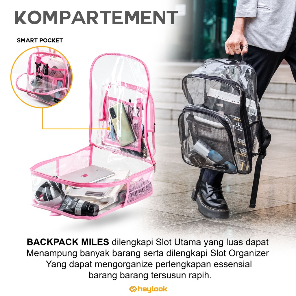 HEYLOOK Project - Tas Ransel MILES Wanita Tas Laptop Punggung Kuliah Sekolah Stylish