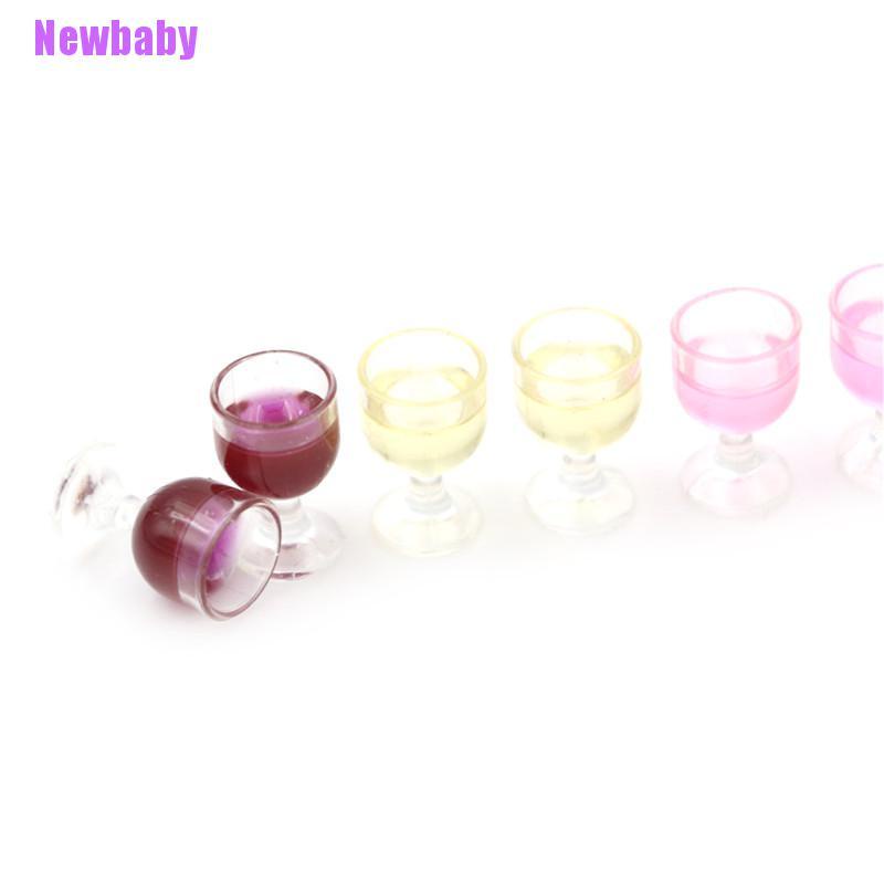 (Newbaby) 2pcs / Set Mainan Miniatur Botol Red Wine Skala 1: 12 Untuk Aksesoris Rumah Boneka