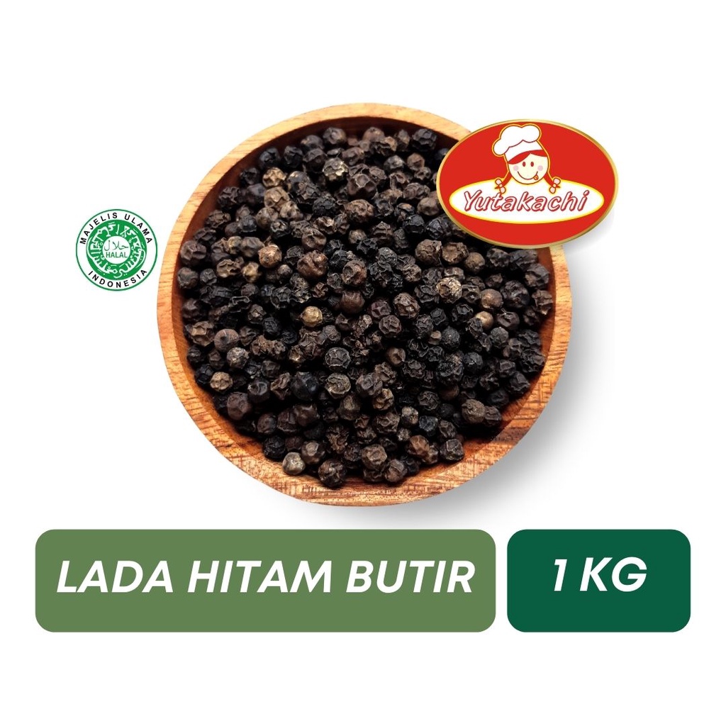 Lada Hitam Butir 1Kg / Whole Blackpepper / Black Pepper/ Merica /Bumbu Rempah Murni / Pusat Bumbu