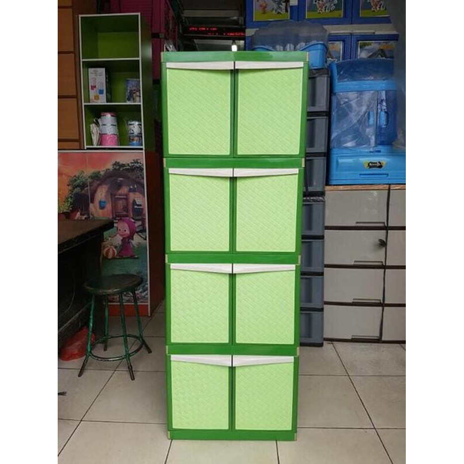 Lemari plastik & lemari laci rotan napolly SRS 5 coklat