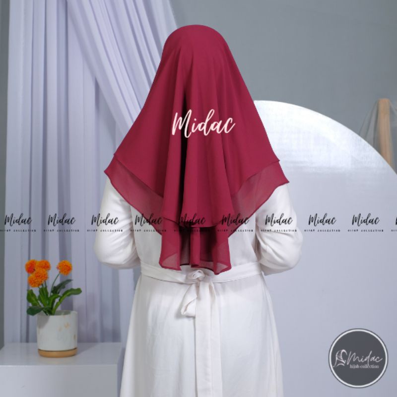 Khimar Ceruty 2 Layer Premium Hijab Ceruty Instan