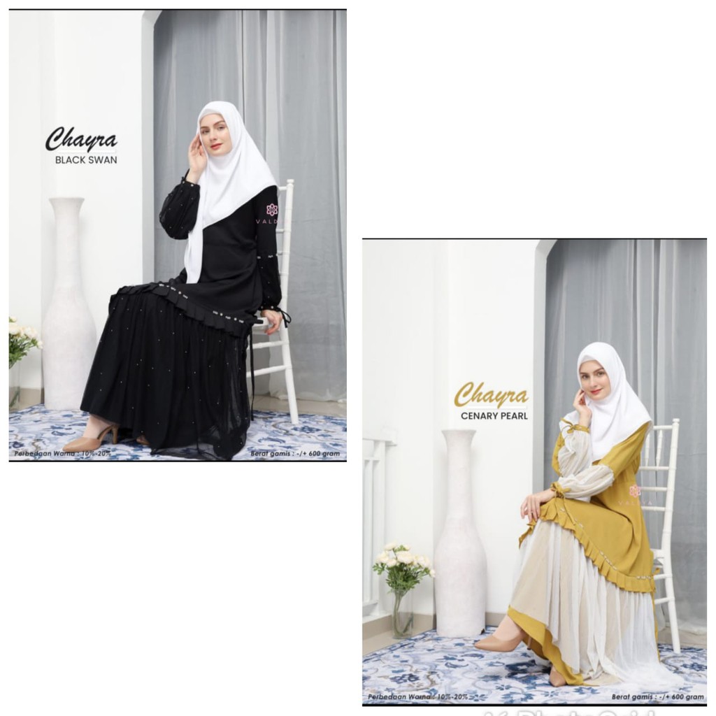 {erleenstore_} gamis couple chayra valdya black swan dan cenary pearl part 1