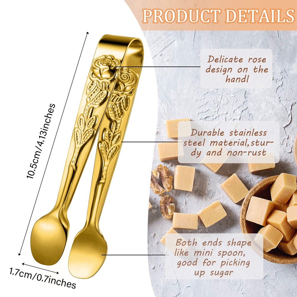 Suyou Klip Penjepit Gula / Es Batu / Kopi / Makanan Bahan Stainless Steel Gaya Vintage Untuk Dapur