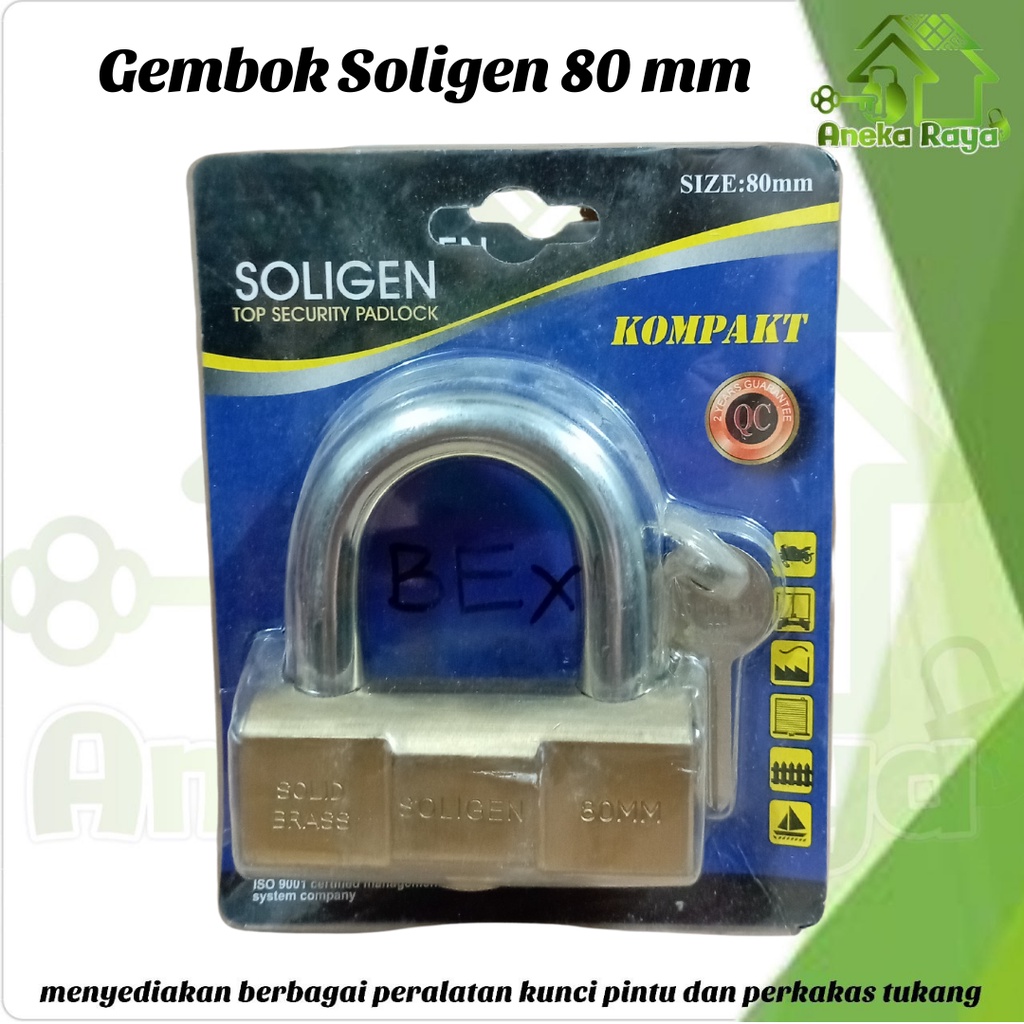 Gembok Soligen Kuningan 80mm