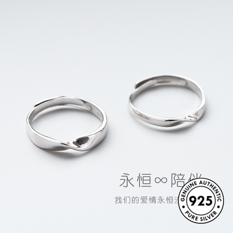 Cincin Pasangan Bahan S925 Silver Untuk Pria Dan Wanita