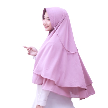 JIlbab Bergo Pet  Ceruty 2 Layer Premium Size XL/Bergo Pet Tali Ceruty Babydoll 2 Layer Super Premiu