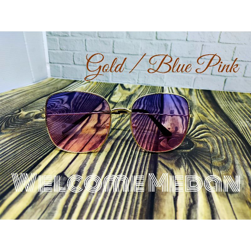 MEDAN Kacamata Pria/Wanita-Fashion-Retro Vintage Segiempat Metal-Sunglasses-Korea-5