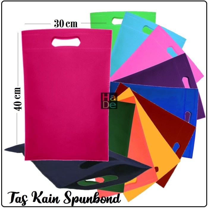 

NEW Oval 30x40 cm | Tas Kain Spunbond / Goodie Bag Polos Kantong Souvenir - Warna Apa Saja