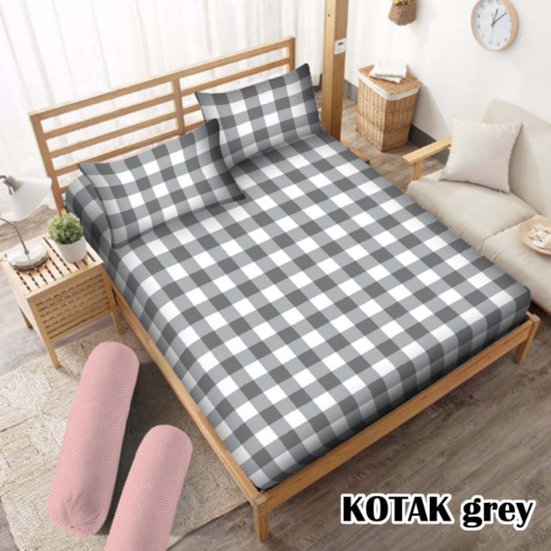 SPREI MOTIF AESTHETIC | KOTAK KOTAK KOREA STYLE | KOMPLIT l 180X200 160X200 120X200