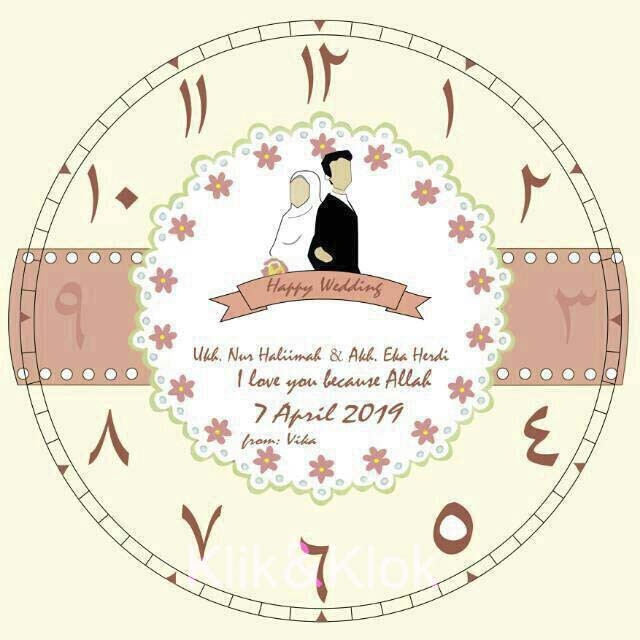 jam dinding custom wedding souvenir kartun shabbychic vintage rustic